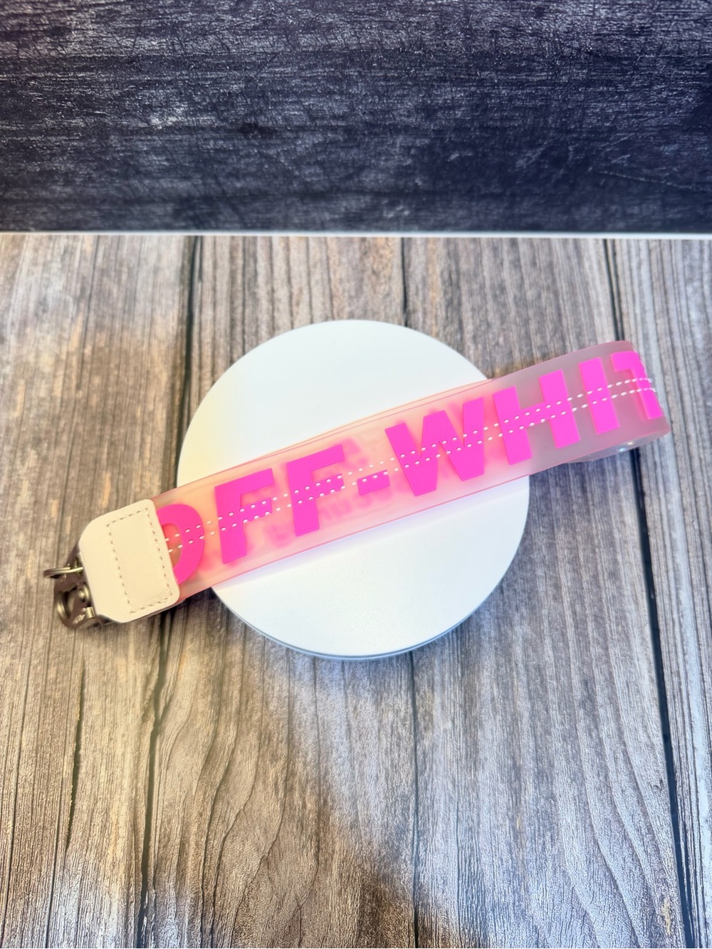 Pink Logo Strap Key & Card Holder Wristlet